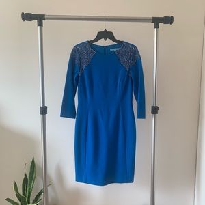Antonio Melani Blue Dress w/Lace Detail